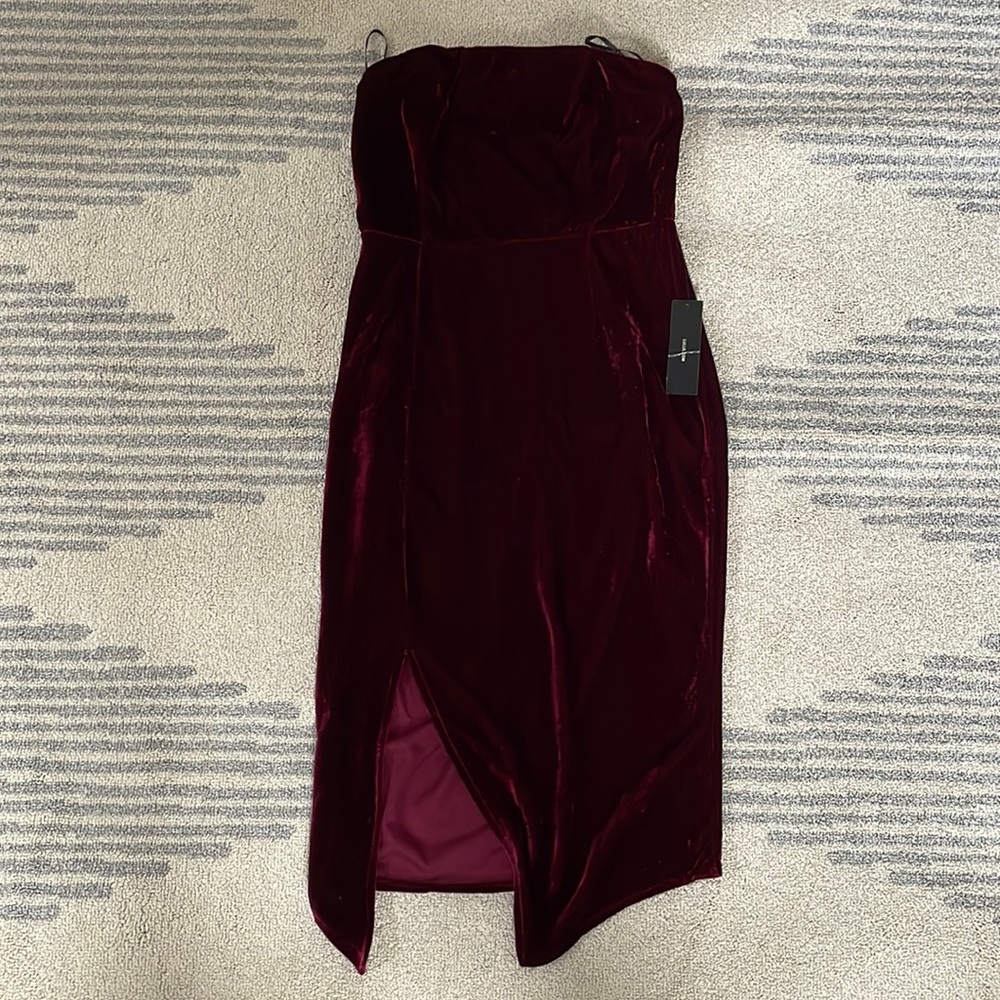 LULUS MAROON DRESS WITH SPLIT